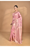 Morchari Banarasi Silk Chanderi Saree-Pink