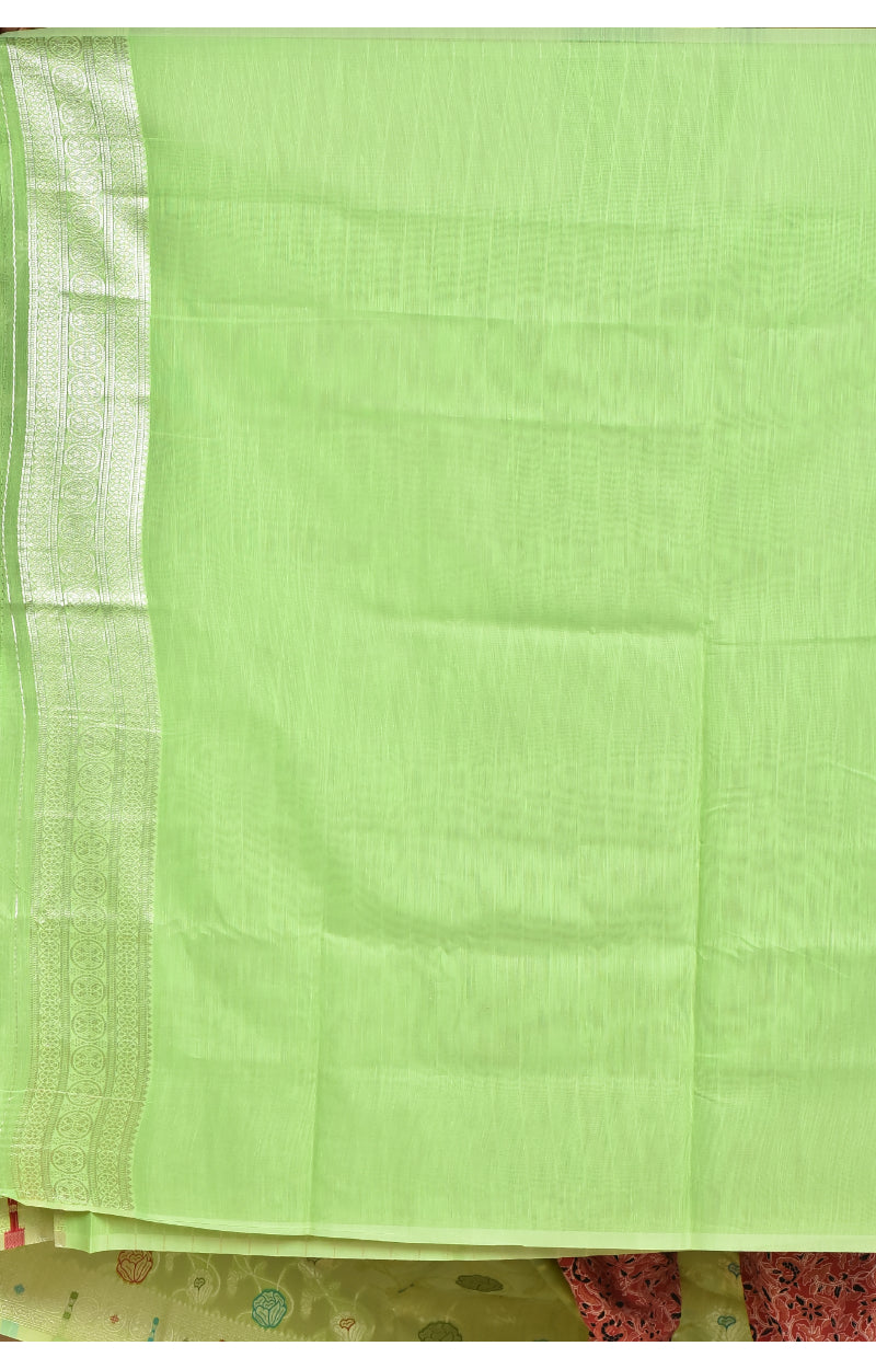 Morchari Women Desgin Chanderi Silk Saree-Green