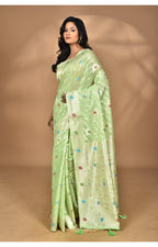 Morchari Women Desgin Chanderi Silk Saree-Green