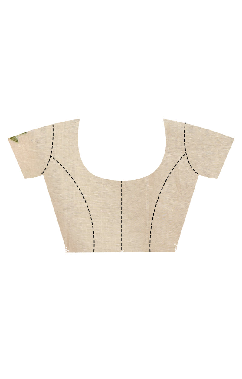 Morchari Pure Cotton Dhakai Jamdani Handloom Saree-Cream