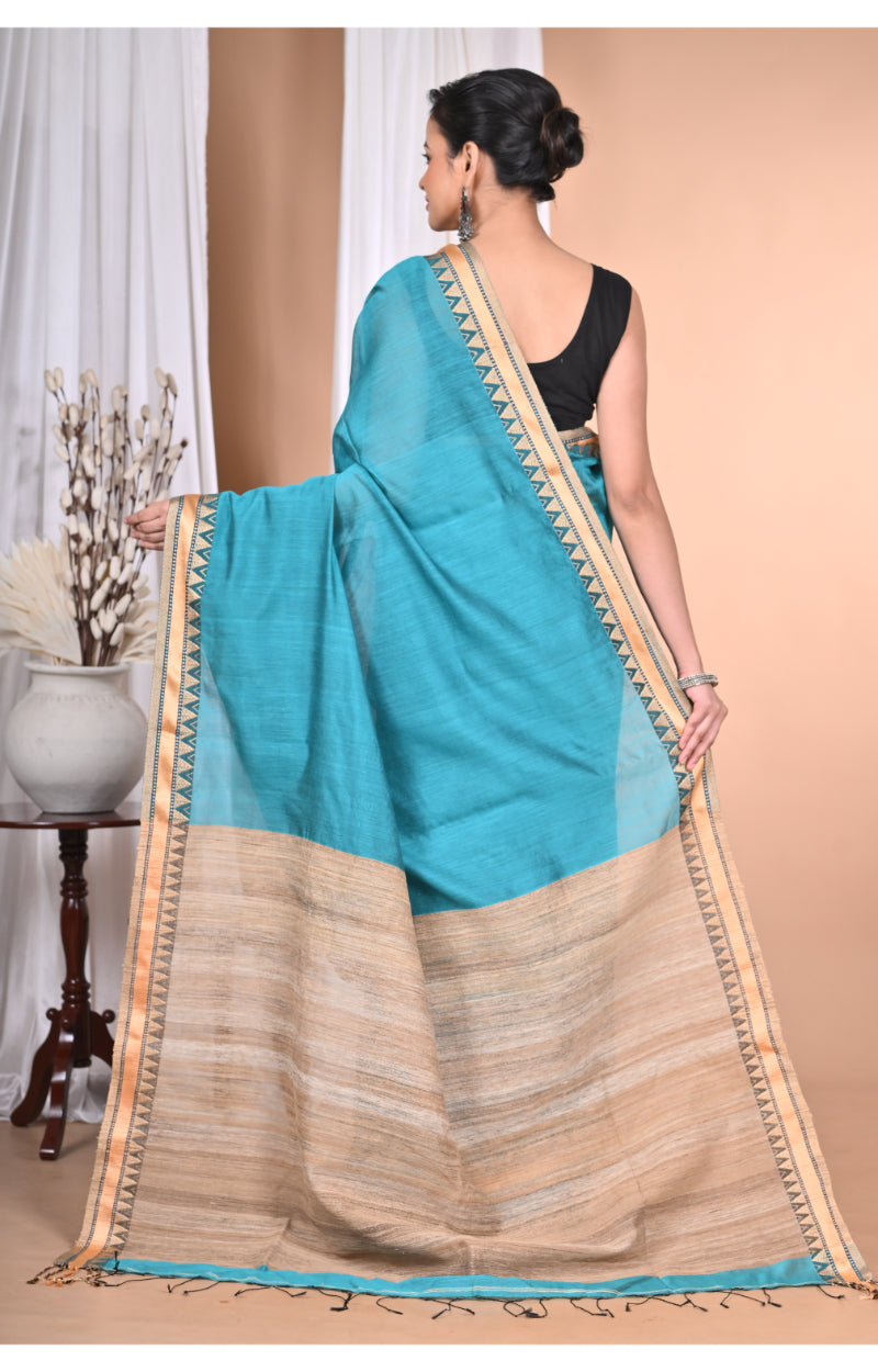 Morchari Pure Cotton Dhakai Jamdani Handloom Saree-Green