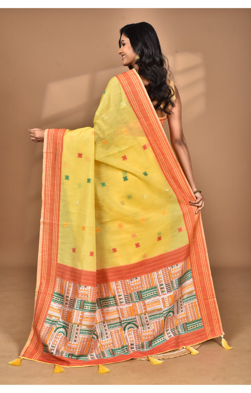 Morchari Women Desgin Chanderi Silk Saree-Yellow
