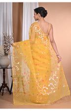 Morchari Heavy Jamdani Silk Orzanga Saree-Yellow