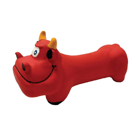 Goofy Tails Latex Dog Toys - Bull (Red)