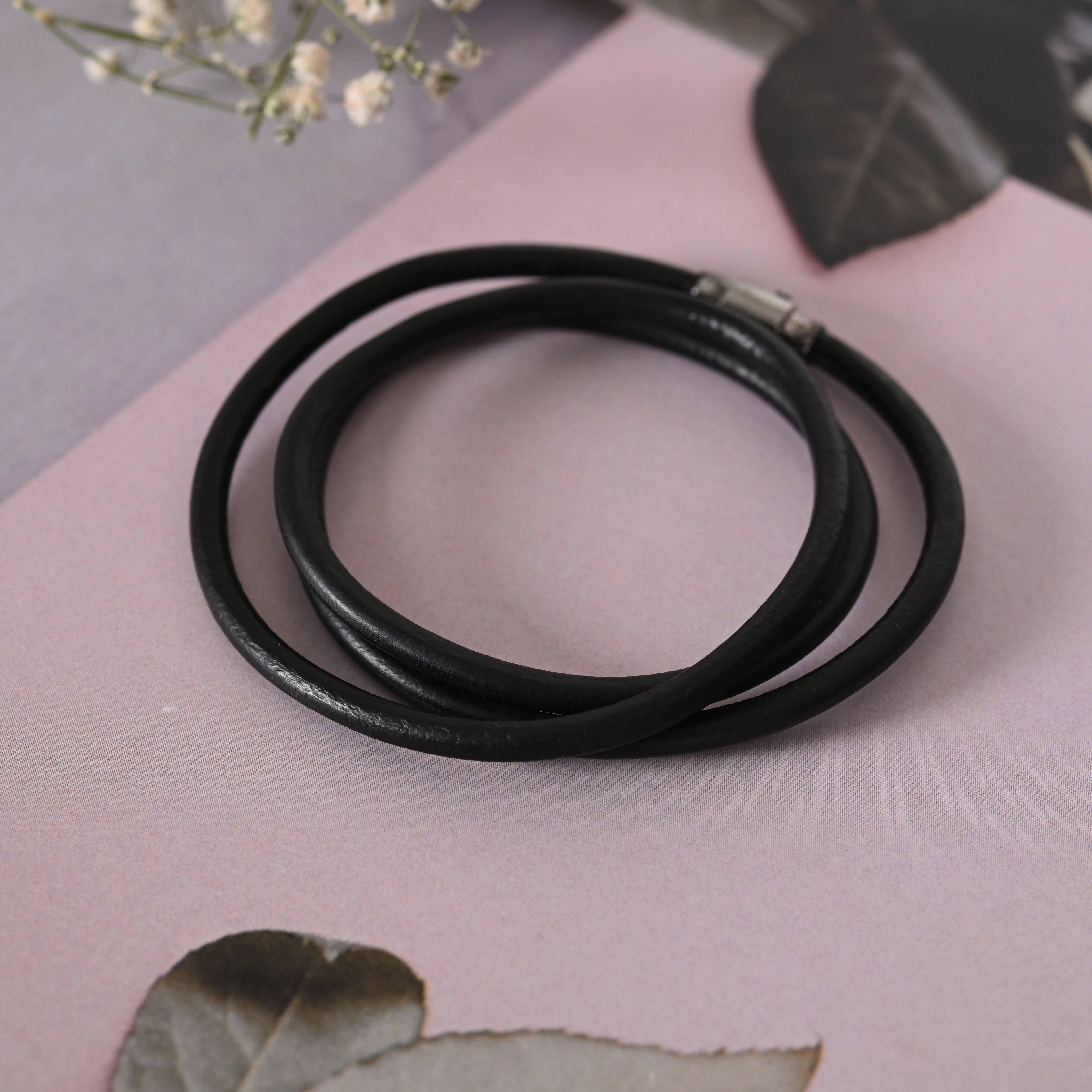NVR Men Black Wraparound Bracelet - Distacart