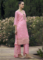 Vegaa Fashion Baby Pink Viscose Rayon Embroidered Salwar Suit - Distacart