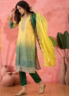 Vegaa Fashion Yellow Chinon Silk Embroidered Salwar Suit - Distacart