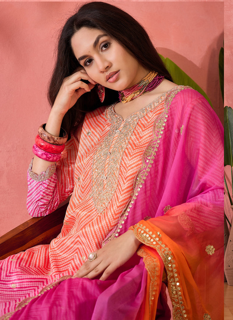 Vegaa Fashion Pink Chinon Silk Embroidered Salwar Suit - Distacart