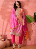 Vegaa Fashion Pink Chinon Silk Embroidered Salwar Suit - Distacart