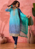 Vegaa Fashion Sky Blue Chinon Silk Embroidered Salwar Suit - Distacart