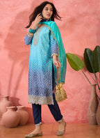 Vegaa Fashion Sky Blue Chinon Silk Embroidered Salwar Suit - Distacart