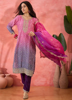 Vegaa Fashion Pink Chinon Silk Embroidered Salwar Suit - Distacart