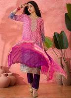 Vegaa Fashion Pink Chinon Silk Embroidered Salwar Suit - Distacart