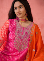 Vegaa Fashion Pink Chinon Silk Embroidered Salwar Suit - Distacart