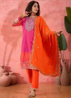 Vegaa Fashion Pink Chinon Silk Embroidered Salwar Suit - Distacart