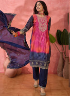 Vegaa Fashion Pink Chinon Silk Embroidered Salwar Suit - Distacart