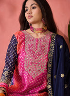 Vegaa Fashion Pink Chinon Silk Embroidered Salwar Suit - Distacart