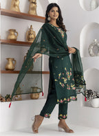 Vegaa Fashion Green Viscose Silk Embroidered Salwar Suit - Distacart
