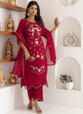 Vegaa Fashion Maroon Viscose Silk Embroidered Salwar Suit - Distacart