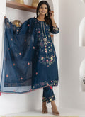Vegaa Fashion Royal Blue Viscose Silk Embroidered Salwar Suit - Distacart