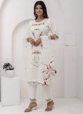 Vegaa Fashion Off White Viscose Silk Embroidered Salwar Suit - Distacart