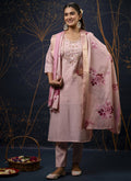 Vegaa Fashion Baby Pink Shimmer Silk Embroidered Salwar Suit - Distacart