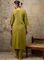 Vegaa Fashion Parrot Green Shimmer Silk Embroidered Salwar Suit - Distacart
