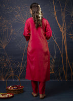 Vegaa Fashion Red Shimmer Silk Embroidered Salwar Suit - Distacart