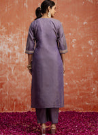 Vegaa Fashion Lavender Silk Blend Embroidered Salwar Suit - Distacart