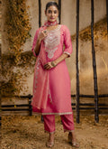 Vegaa Fashion Pink Silk Blend Embroidered Salwar Suit - Distacart