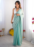Vegaa Fashion Sky Blue Organza With Lace Work Designer Saree - Distacart