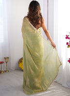 Vegaa Fashion Sea Green Organza With Lace Work Designer Saree - Distacart