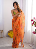 Vegaa Fashion Yellow Organza With Lace Work Designer Saree - Distacart