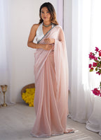 Vegaa Fashion Off White Organza With Lace Work Designer Saree - Distacart