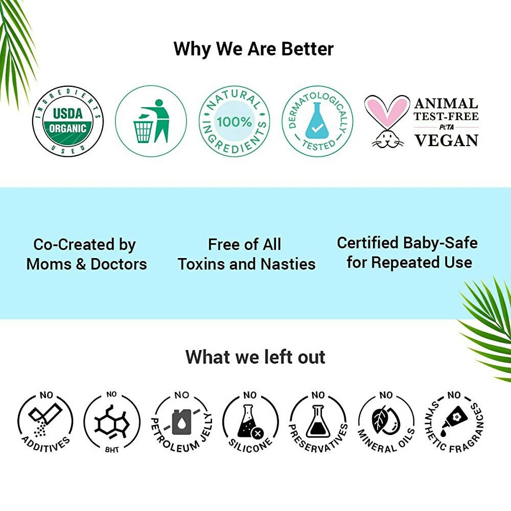 BabyChakra Organic Coconut Oil, Nourishes Hair & Skin, Soothes Diapers Rashes, Unrefined Non Deodorised & Unbleached
