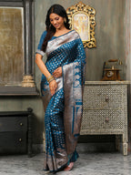 Shree Shyam Fashion Banarasi Silk Blue Saree - Distacart