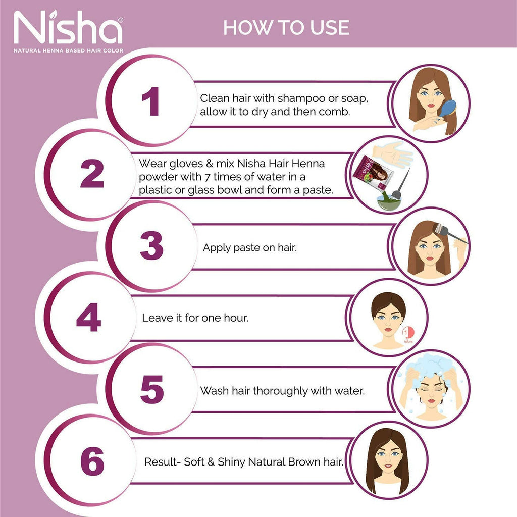 Nisha Henna Based Hair Color Natural Brown - Distacart