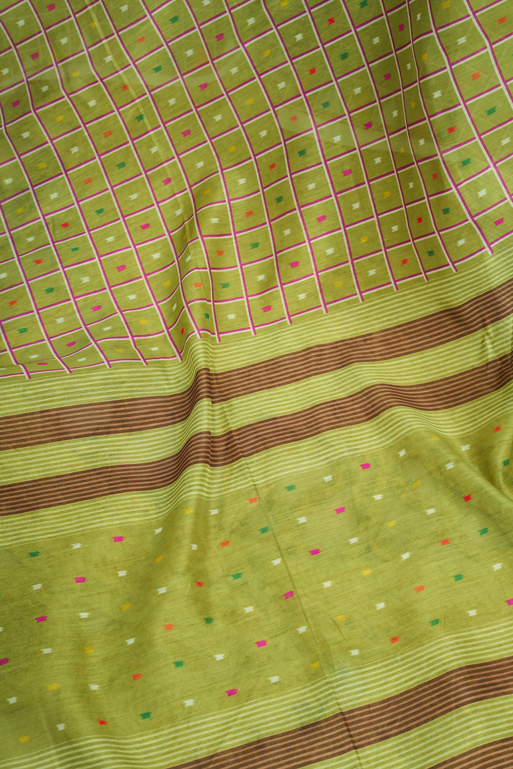 Vastranavya Mehendi Digital Printed Linen Ready To Wear Designer Saree with Unstitched Blouse - Distacart