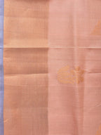 Peach and Light Blue Uppada Silk Handloom Saree with Body Buta Design - Global Threads