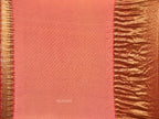 Peach Bandhani Kanchipuram Silk Handloom Saree with Pallu and Border Design - Global Threads