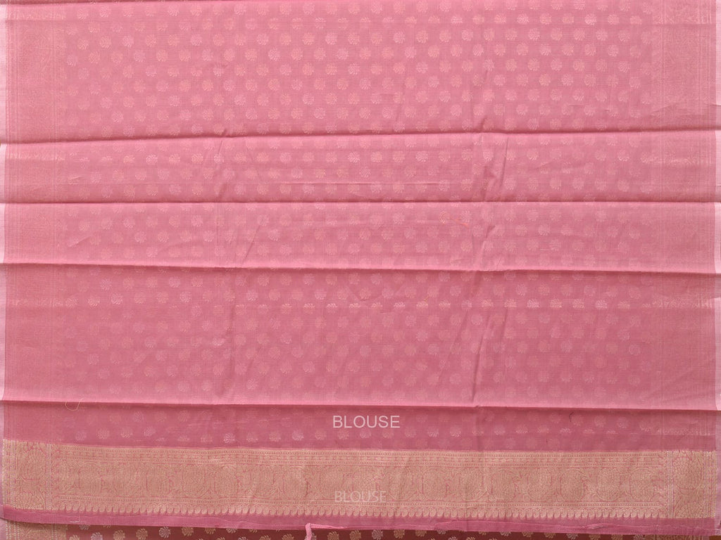 Peach Cut Work Cotton Silk Saree with All Over Banaras Design - Global Threads