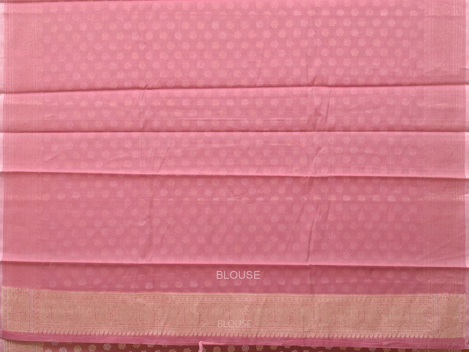 Peach Cut Work Cotton Silk Saree with All Over Banaras Design - Global Threads