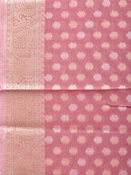 Peach Cut Work Cotton Silk Saree with All Over Banaras Design - Global Threads