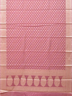 Peach Cut Work Cotton Silk Saree with All Over Banaras Design - Global Threads
