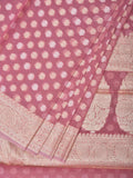 Peach Cut Work Cotton Silk Saree with All Over Banaras Design - Global Threads