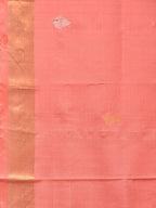 Peach Uppada Silk Handloom Saree with Birds and Floral Pallu Design - Global Threads