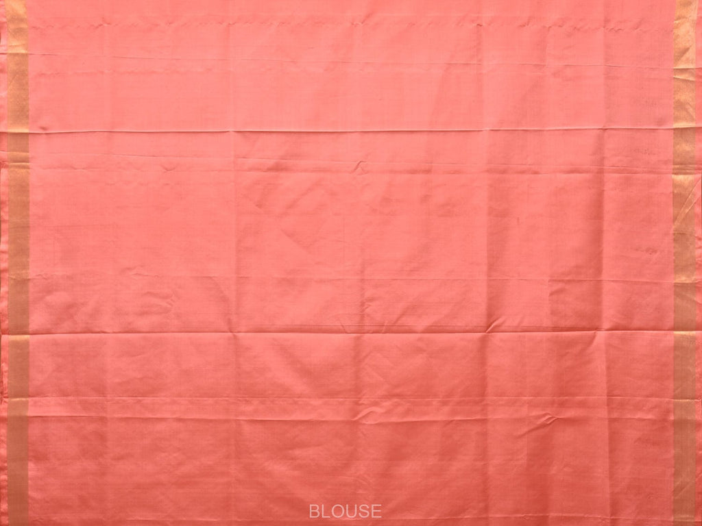 Peach Uppada Silk Handloom Saree with Birds and Floral Pallu Design - Global Threads