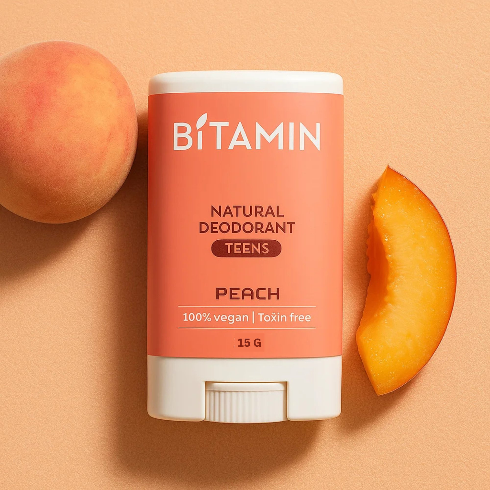 Bitamin Peach Teens Natural Deodorant Roll On Stick - Distacart