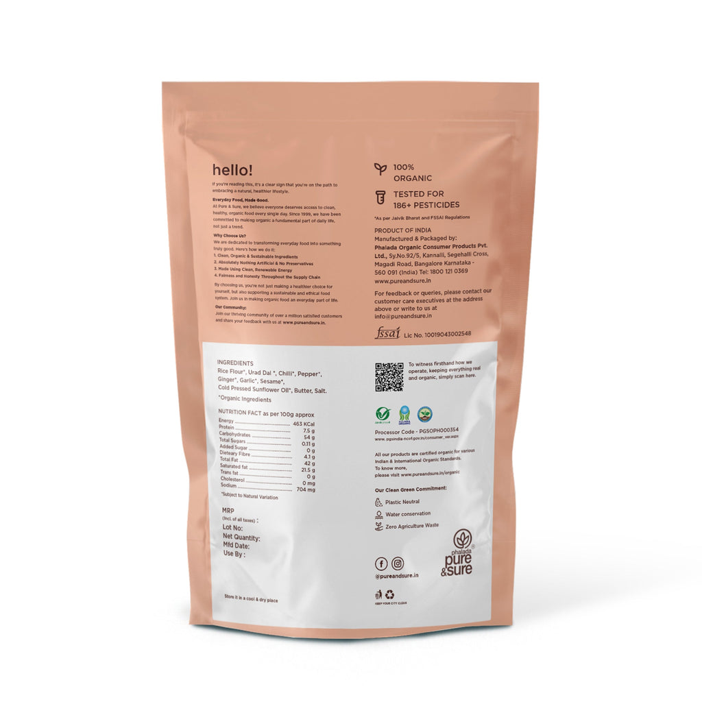 Pure & Sure Organic Peri Peri Chakli - Distacart