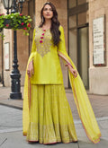 Evanik Designer Faux Georgette With Embroidery Sequence Work Palazzo Wedding Collection - Distacart